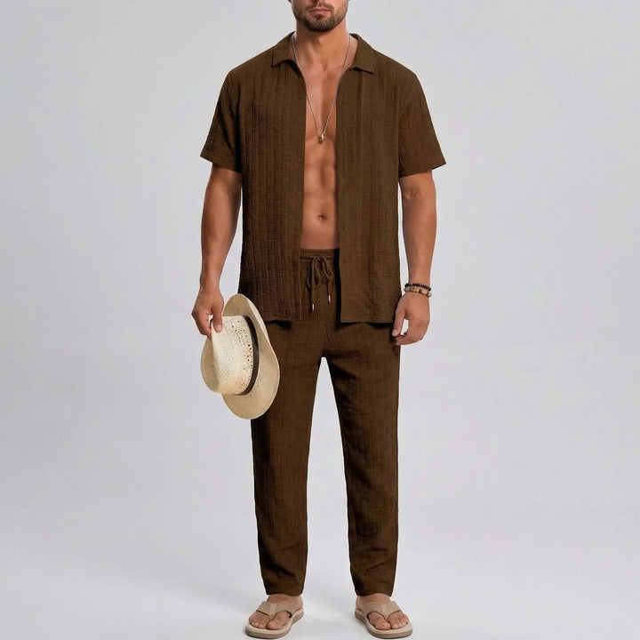 Soltero - Coordinated 2-Piece Shirt And Pants Set