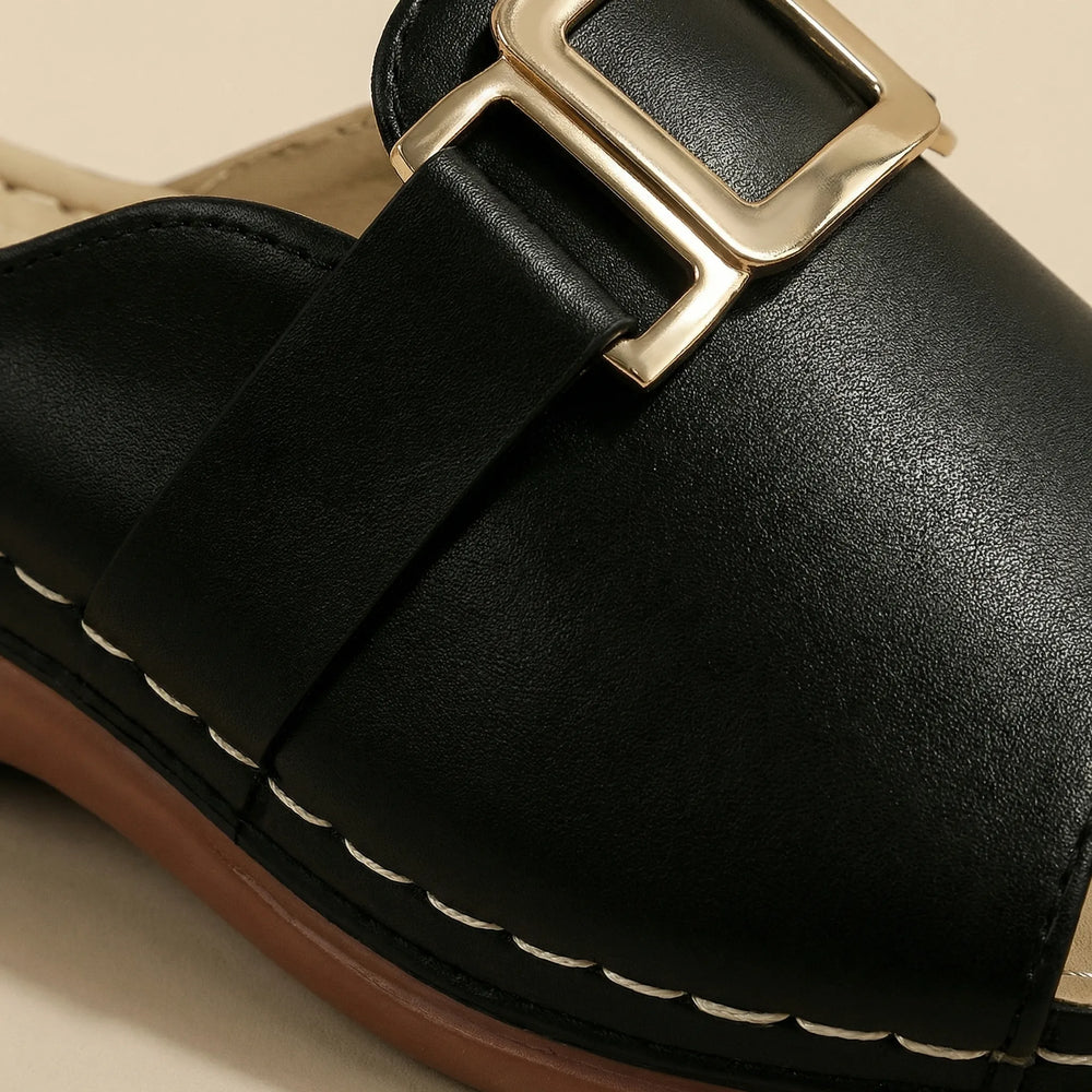 Soltrea - Open-Toe Low Wedge Slide Sandal