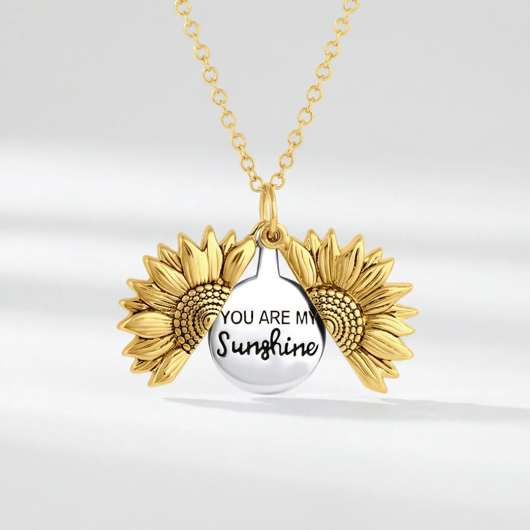 Solvara - Sunflower Locket Pendant Necklace