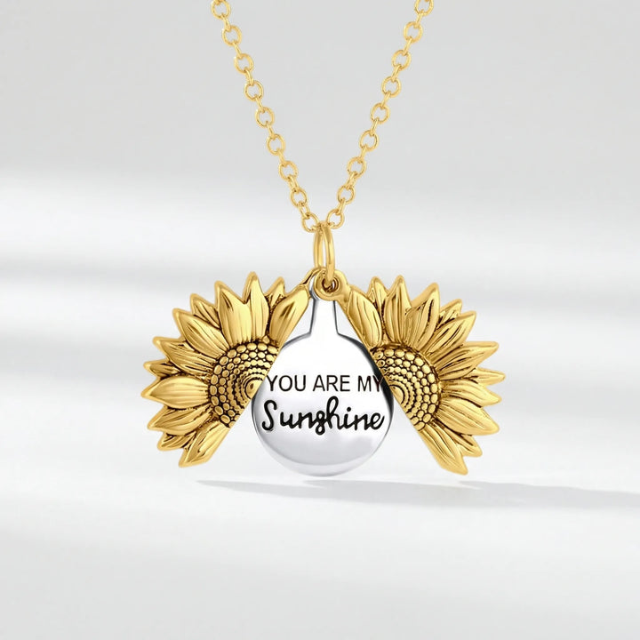 Solvara - Sunflower Locket Pendant Necklace