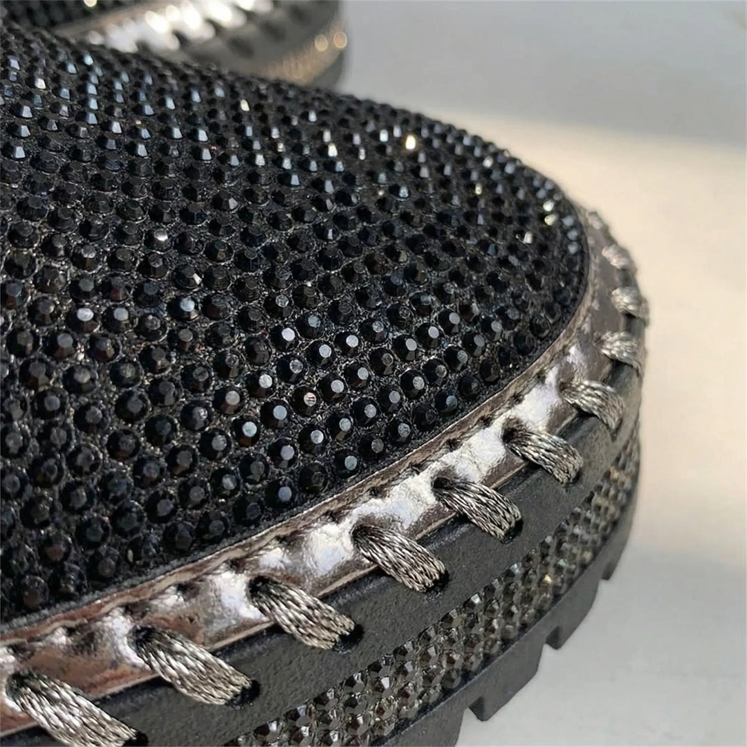 Sparkova - Rhinestone Embellished Slip-On Flat