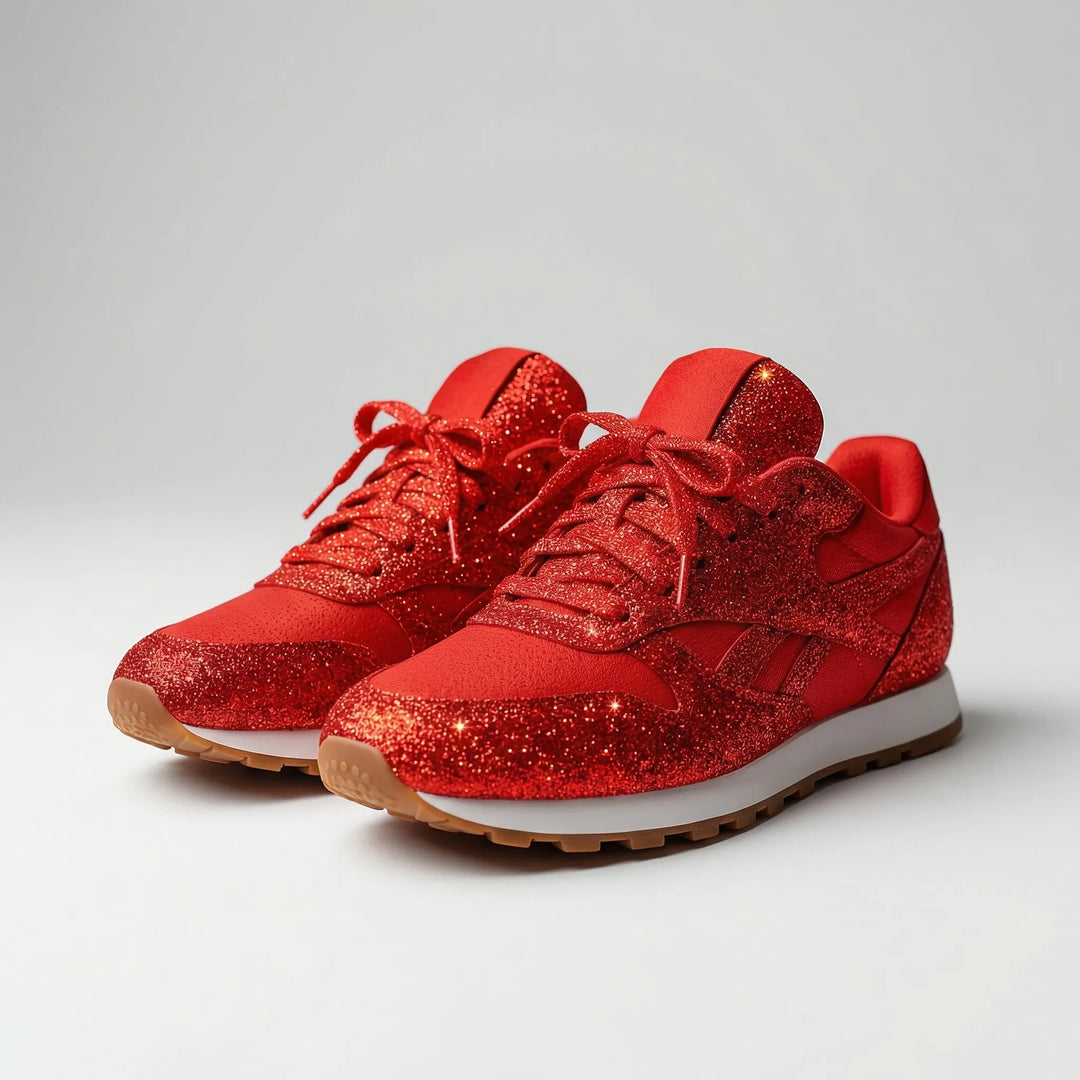 Sparkrix - Glitter Platform Lace-Up Sneaker