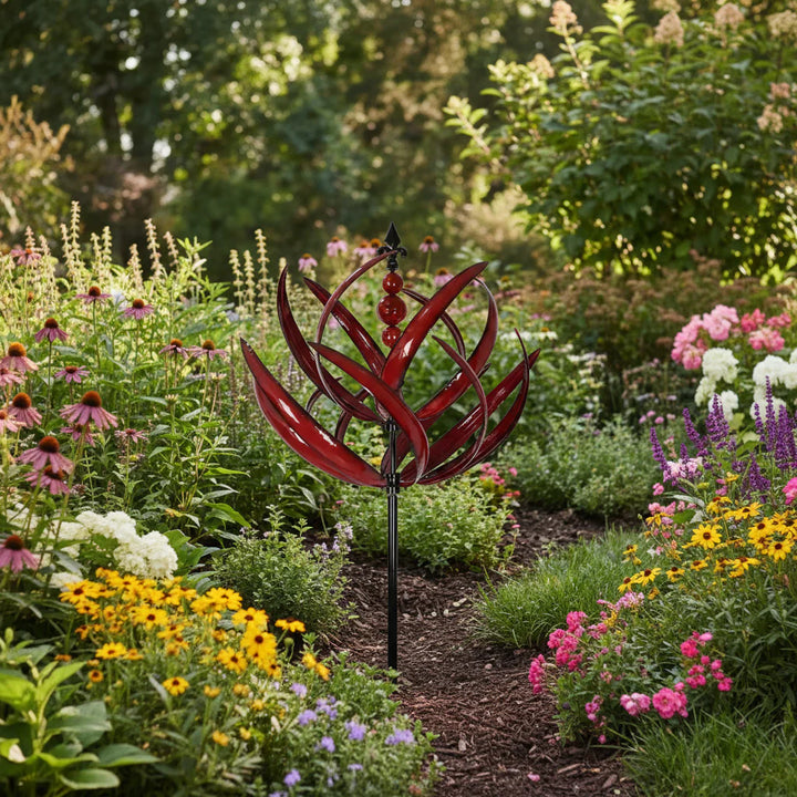 Spindrex - Wind-Driven Kinetic Garden Stake Sculpture