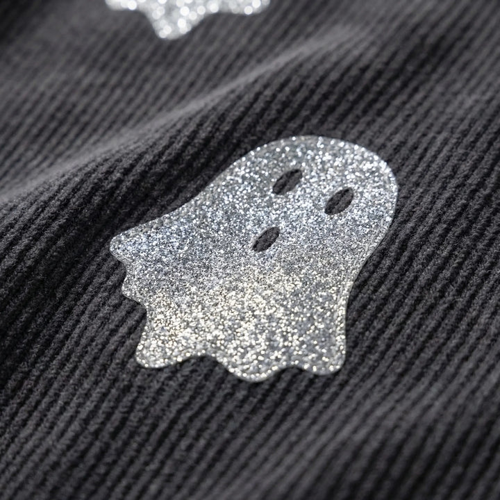 Spooklyn - Oversized Ghost Print Crewneck Sweatshirt