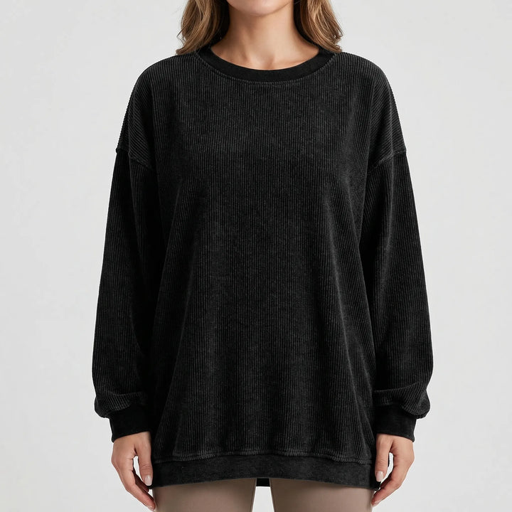 Spooklyn - Oversized Ghost Print Crewneck Sweatshirt