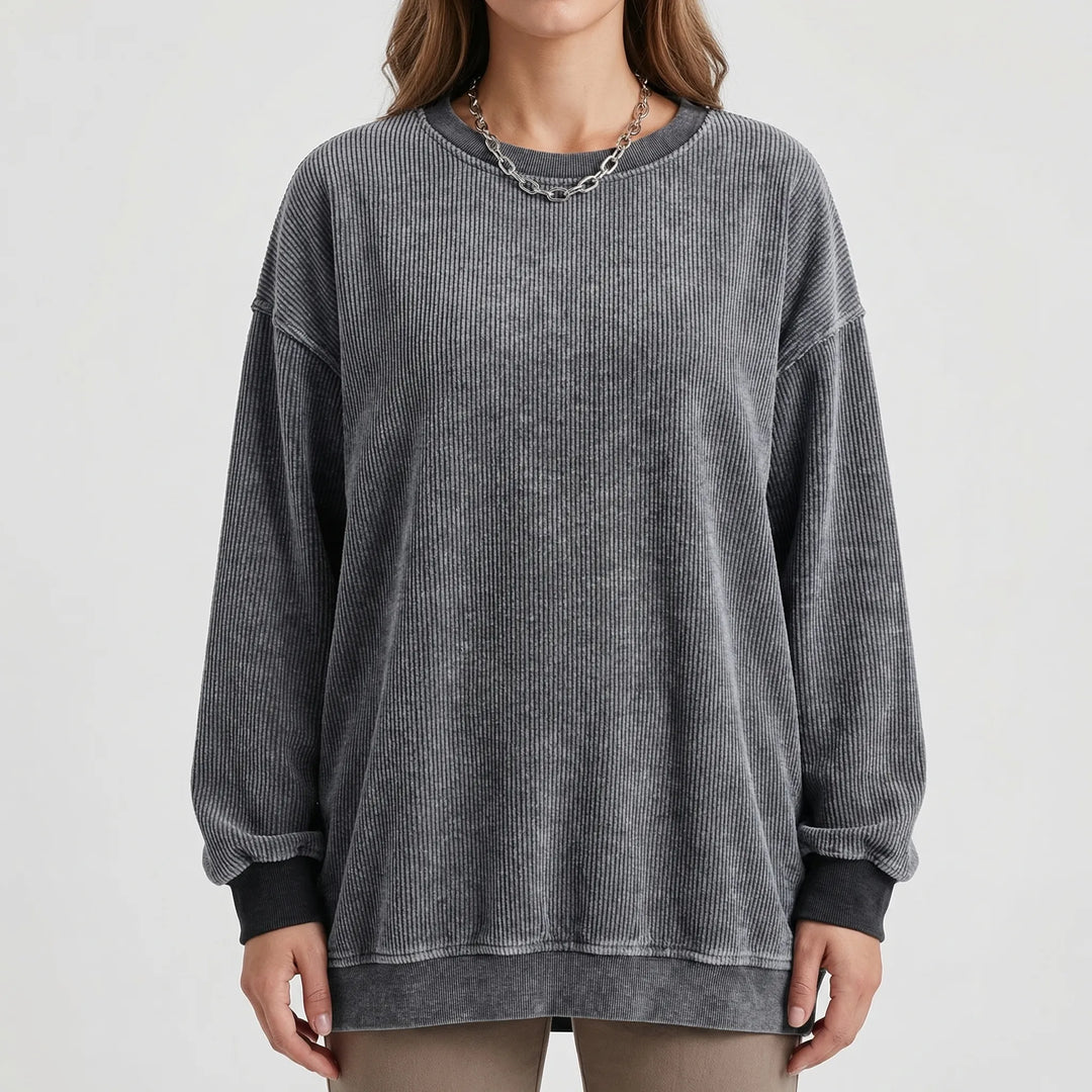 Spooklyn - Oversized Ghost Print Crewneck Sweatshirt