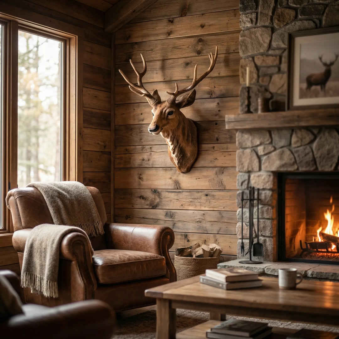 Stagvara - Faux Stag Head Wall Mount Sculpture