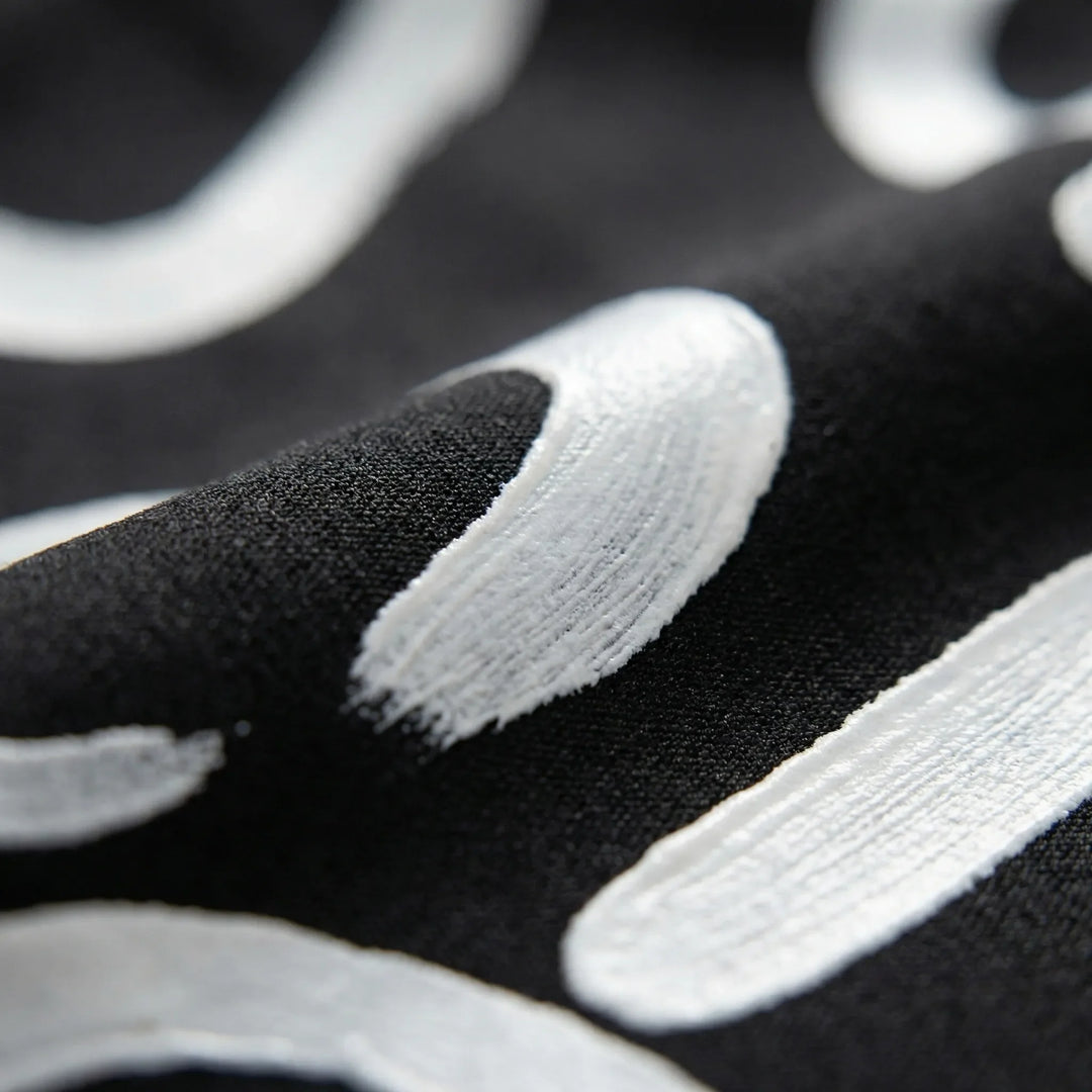 Stellvra - Straight-Cut Printed Knee-Length Dress