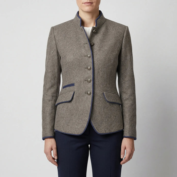 Steloire - Structured Mandarin Collar Women's Jacket