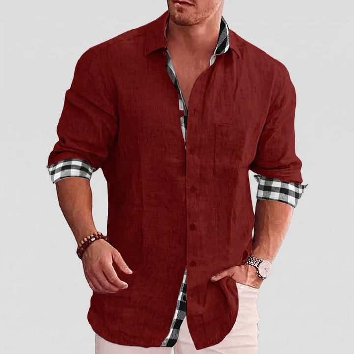 Stradell - Long Sleeve Button-Front Casual Shirt