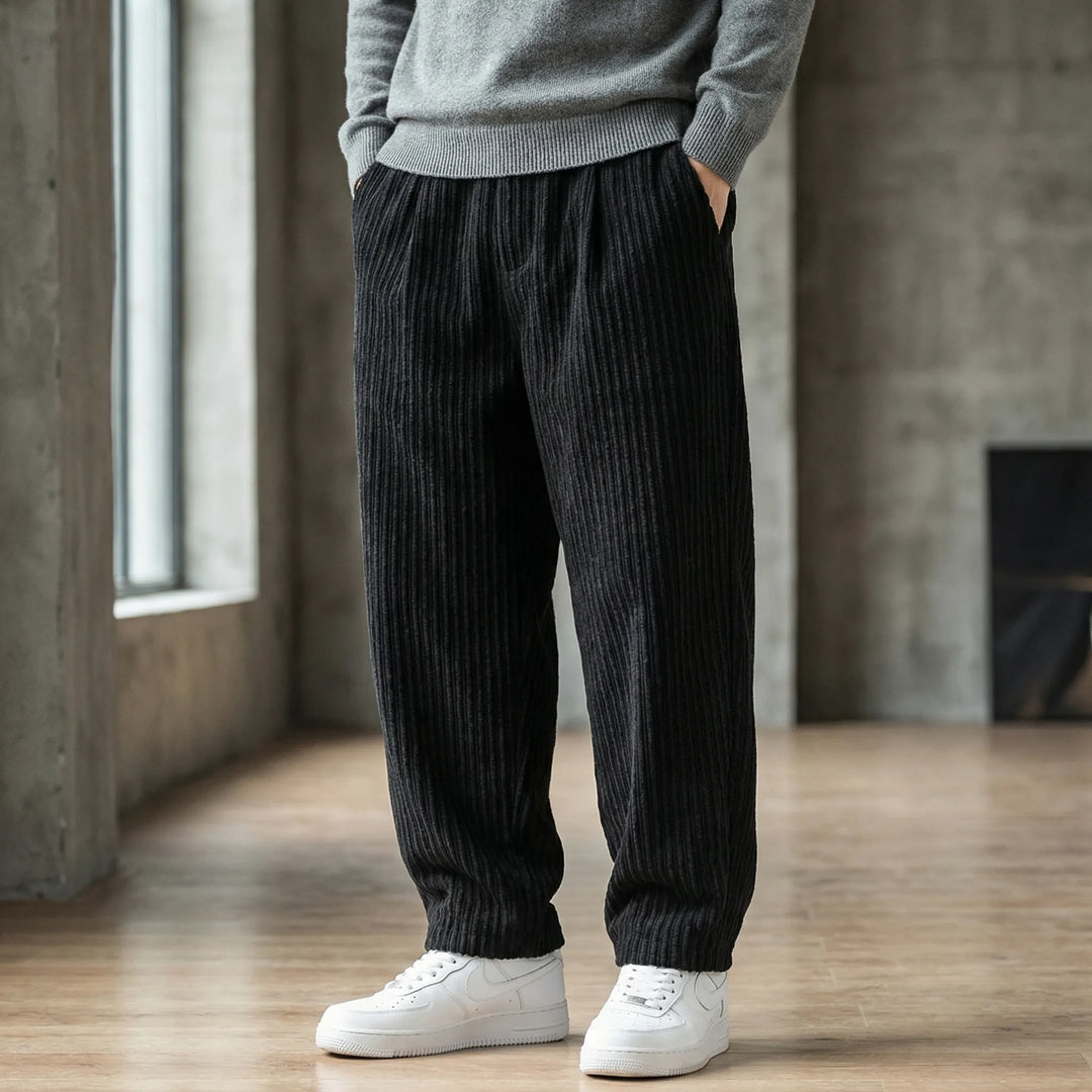 Straivex - Loose Straight-Leg Casual Trousers