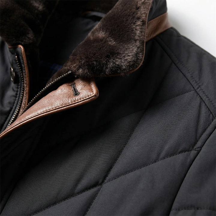 Strandex - Quilted Button-Front Stand Collar Jacket