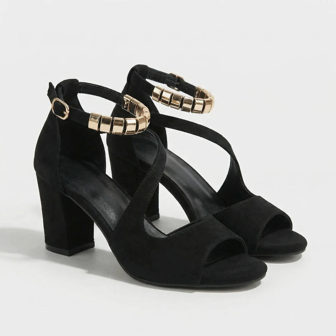 Strapova - Open-Toe Block Heel Sandal