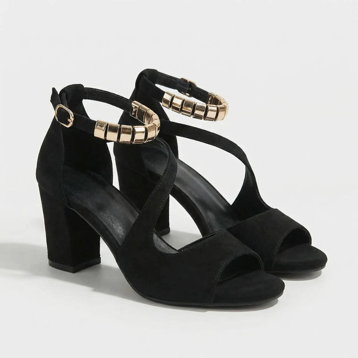 Strapova - Open-Toe Block Heel Sandal
