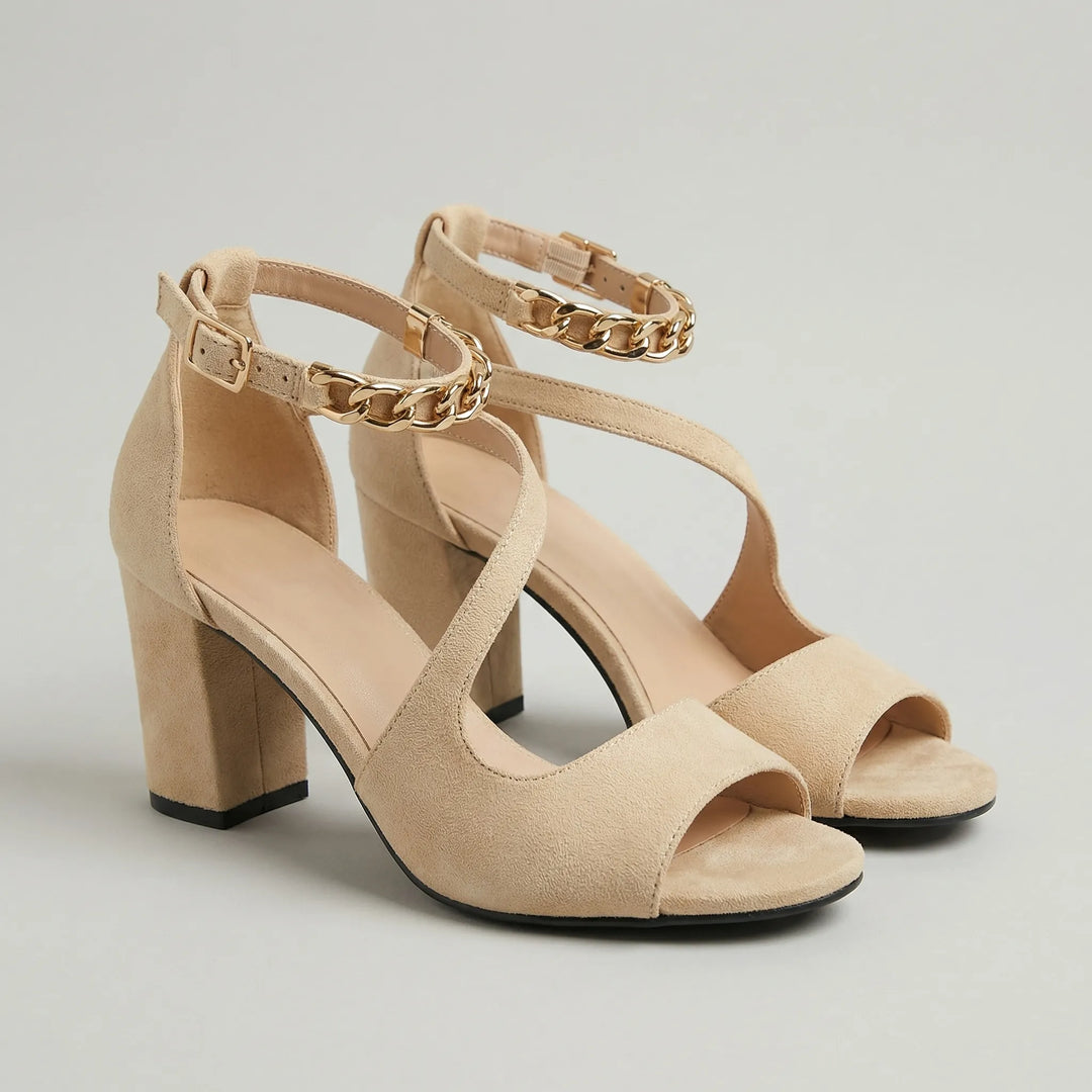 Strapova - Open-Toe Block Heel Sandal