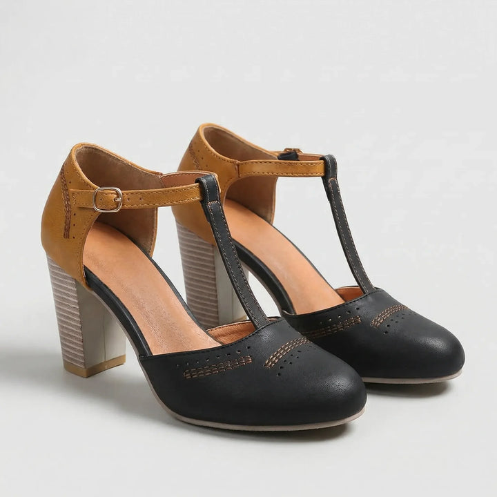 Strappella - T-Strap Block Heel Dress Shoe
