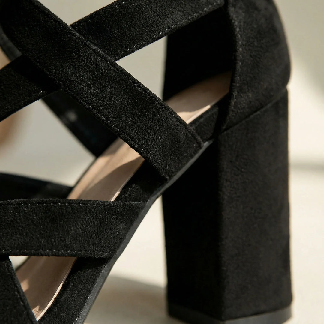 Strappeva - Strappy Block Heel Open-Toe Sandal