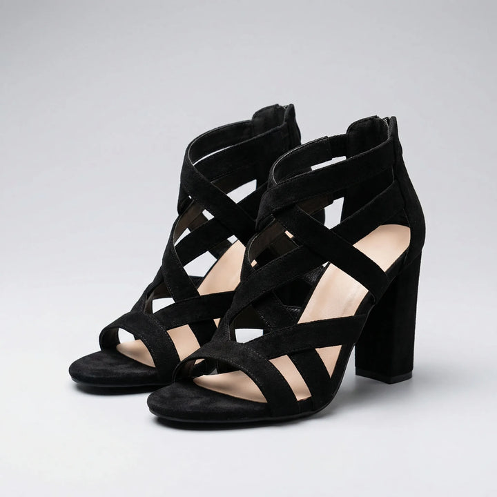 Strappeva - Strappy Block Heel Open-Toe Sandal