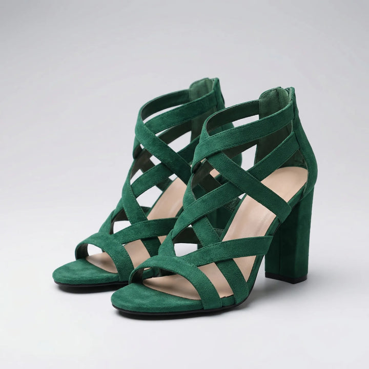 Strappeva - Strappy Block Heel Open-Toe Sandal