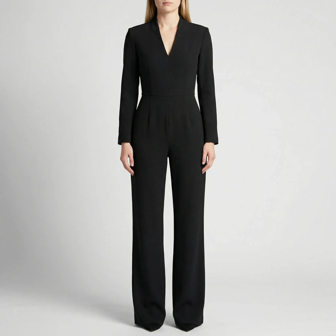 Straptella - Long-Sleeve Wide-Leg Jumpsuit