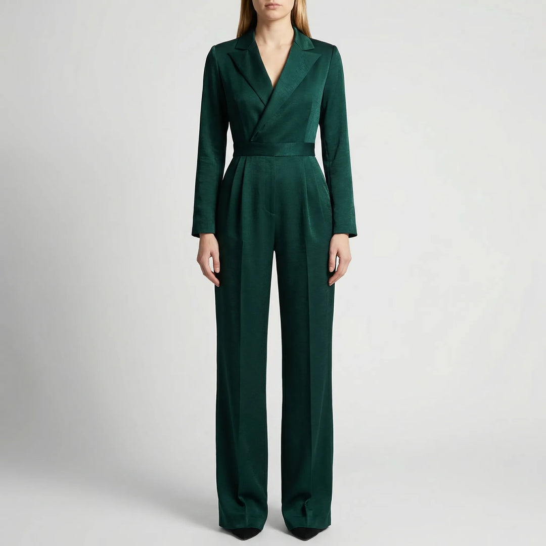 Straptella - Long-Sleeve Wide-Leg Jumpsuit