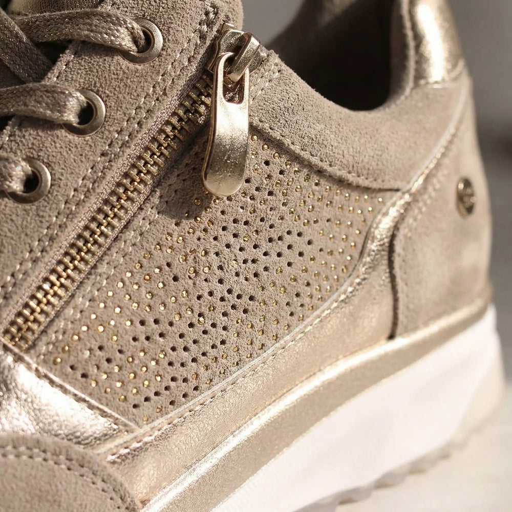 Stridella - Zippered Lace-Up Comfort Sneaker