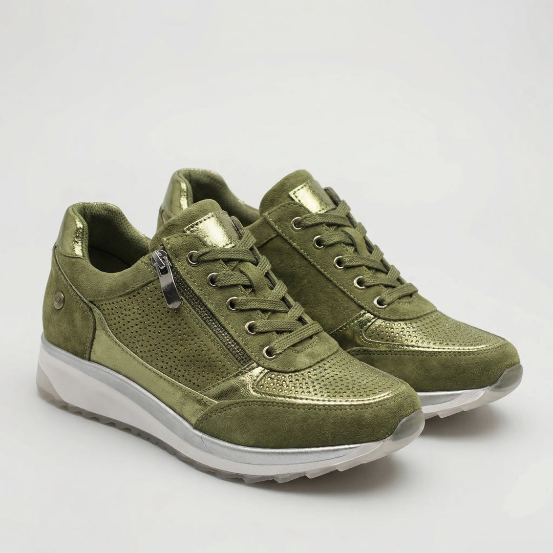 Stridella - Zippered Lace-Up Comfort Sneaker