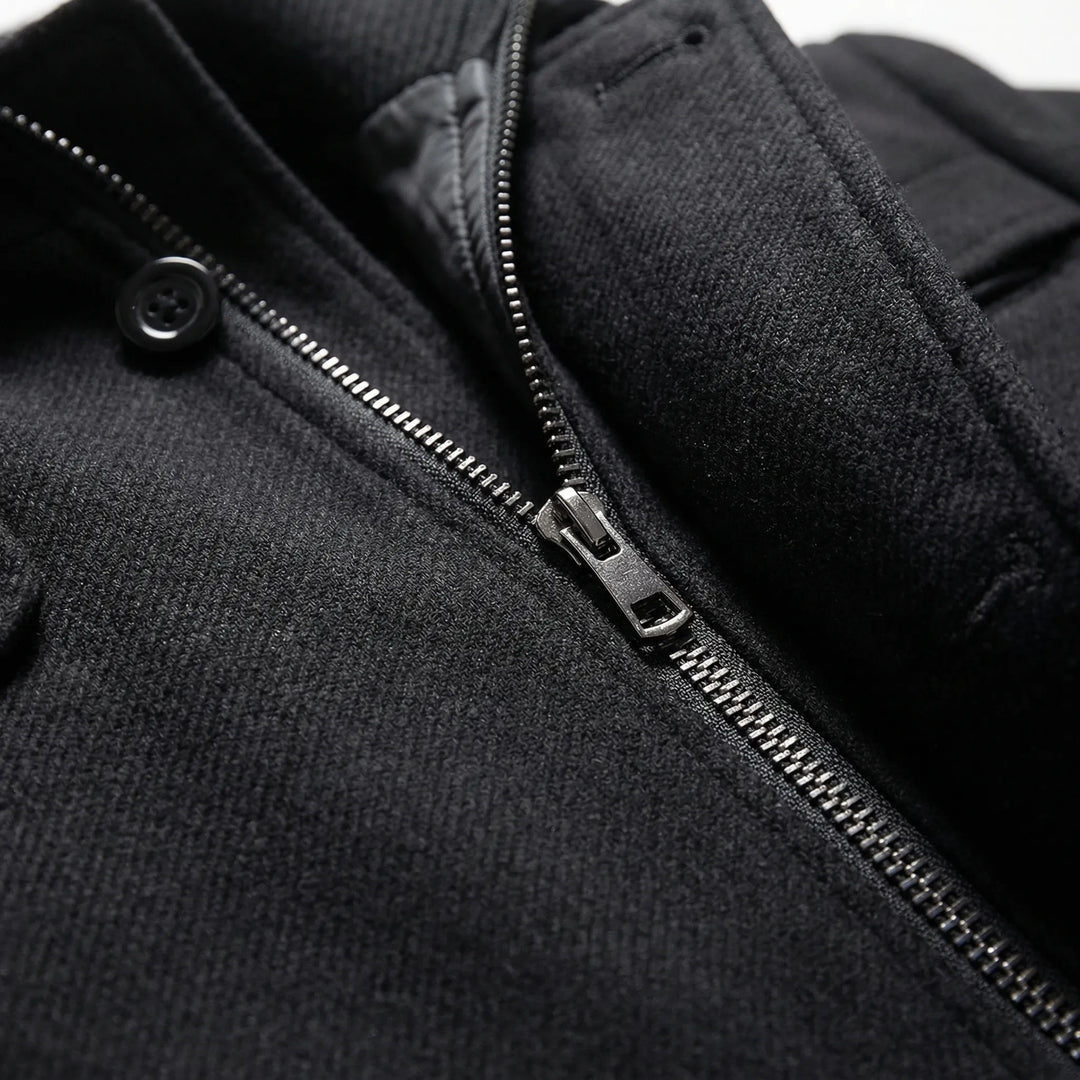 Strovex - Notched Collar Men's Overcoat