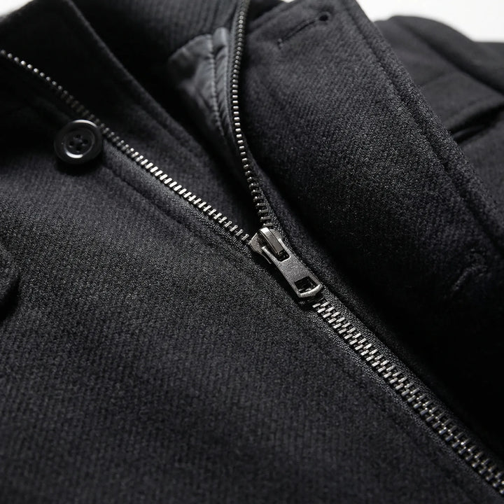 Strovex - Notched Collar Men's Overcoat