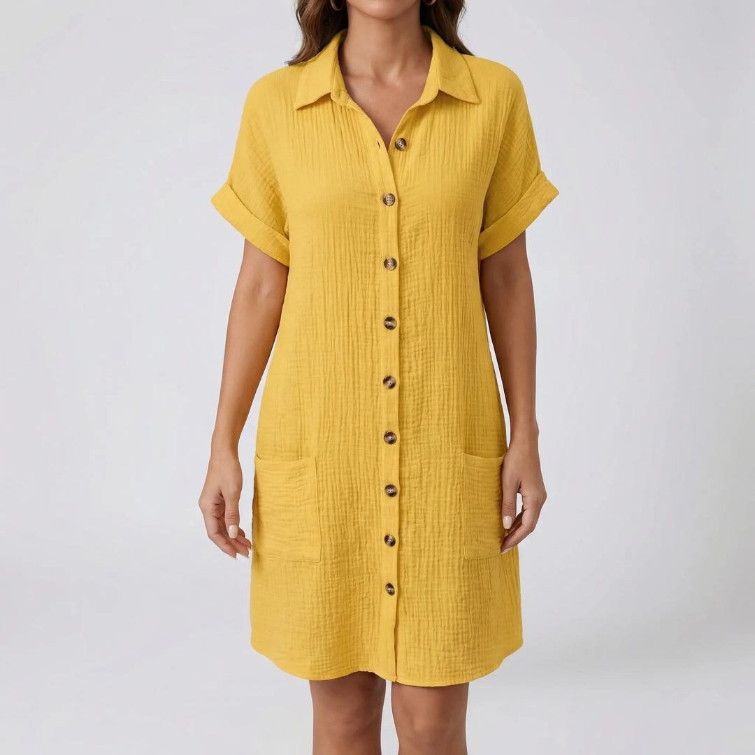 Structa - Button-Front Collared Midi Dress