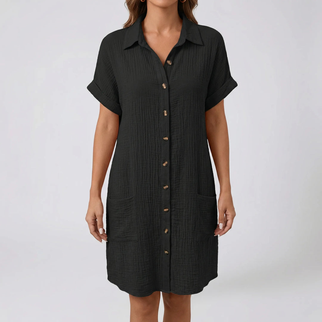 Structa - Button-Front Collared Midi Dress