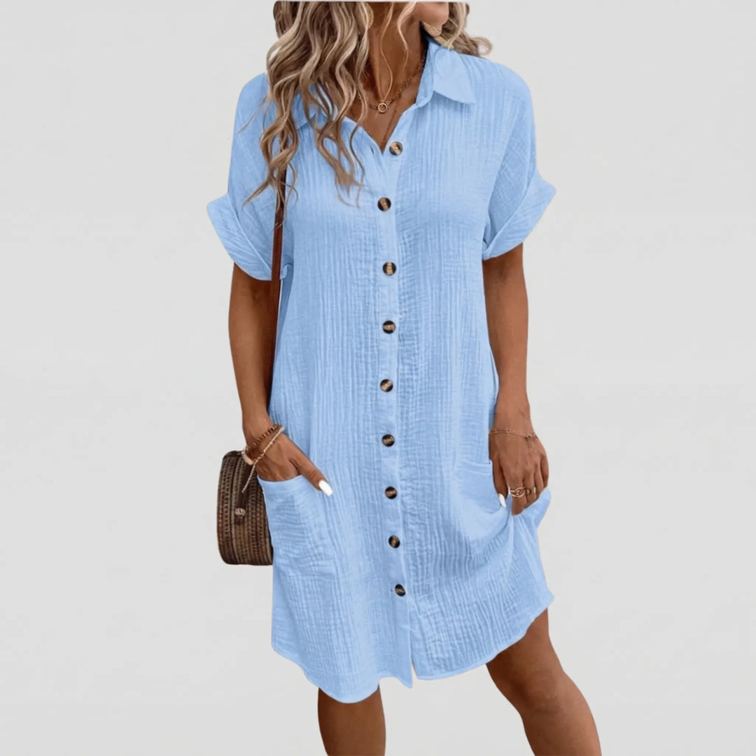 Structa - Button-Front Collared Midi Dress