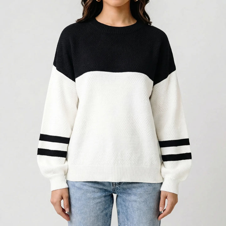 Struxe - Oversized Colorblock Knit Pullover