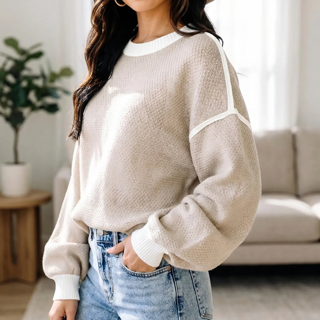 Struxe - Oversized Colorblock Knit Pullover