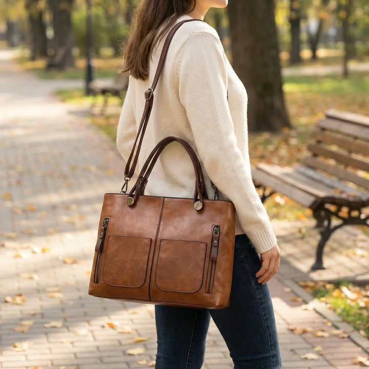 Struxen - Structured Top-Handle Shoulder Bag