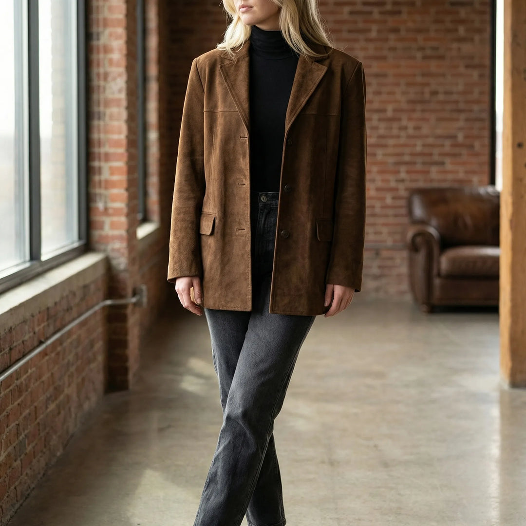 Suedova - Classic Regular-Fit Suede Jacket