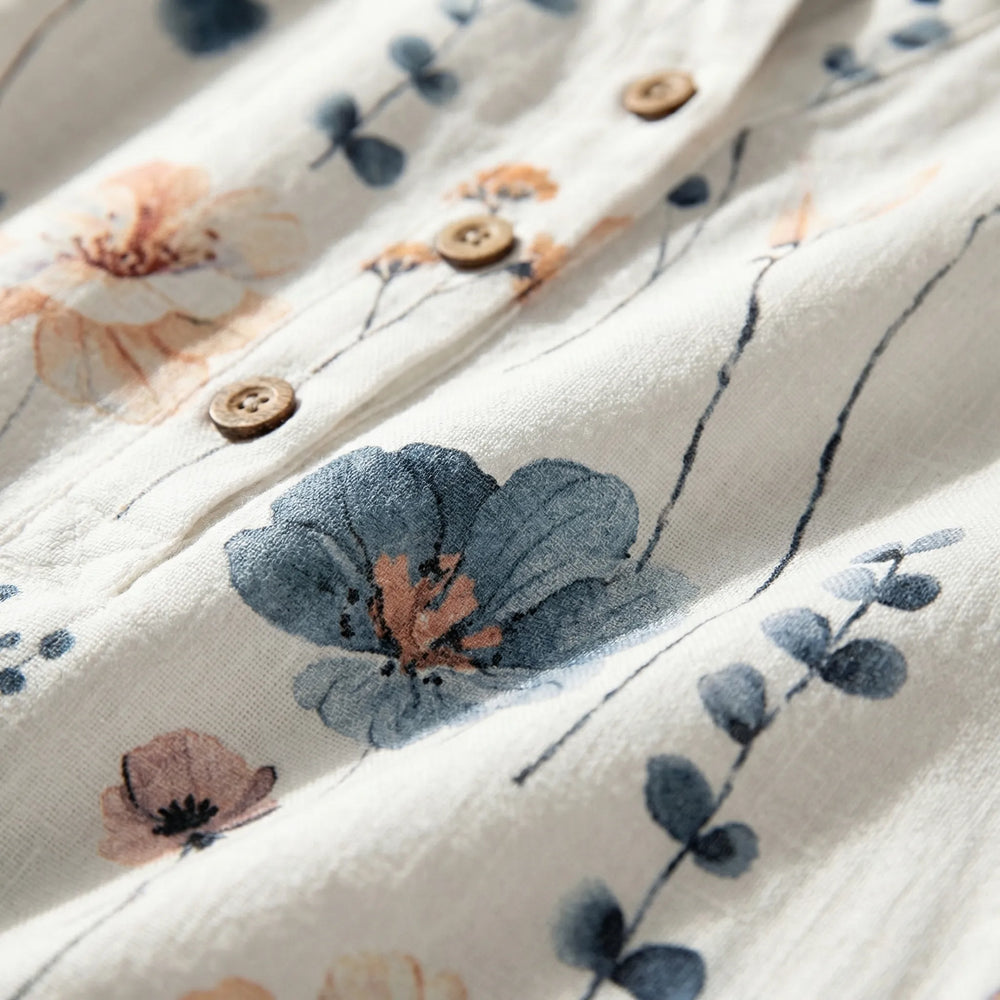 Sundrava - Sleeveless Floral Midi Dress