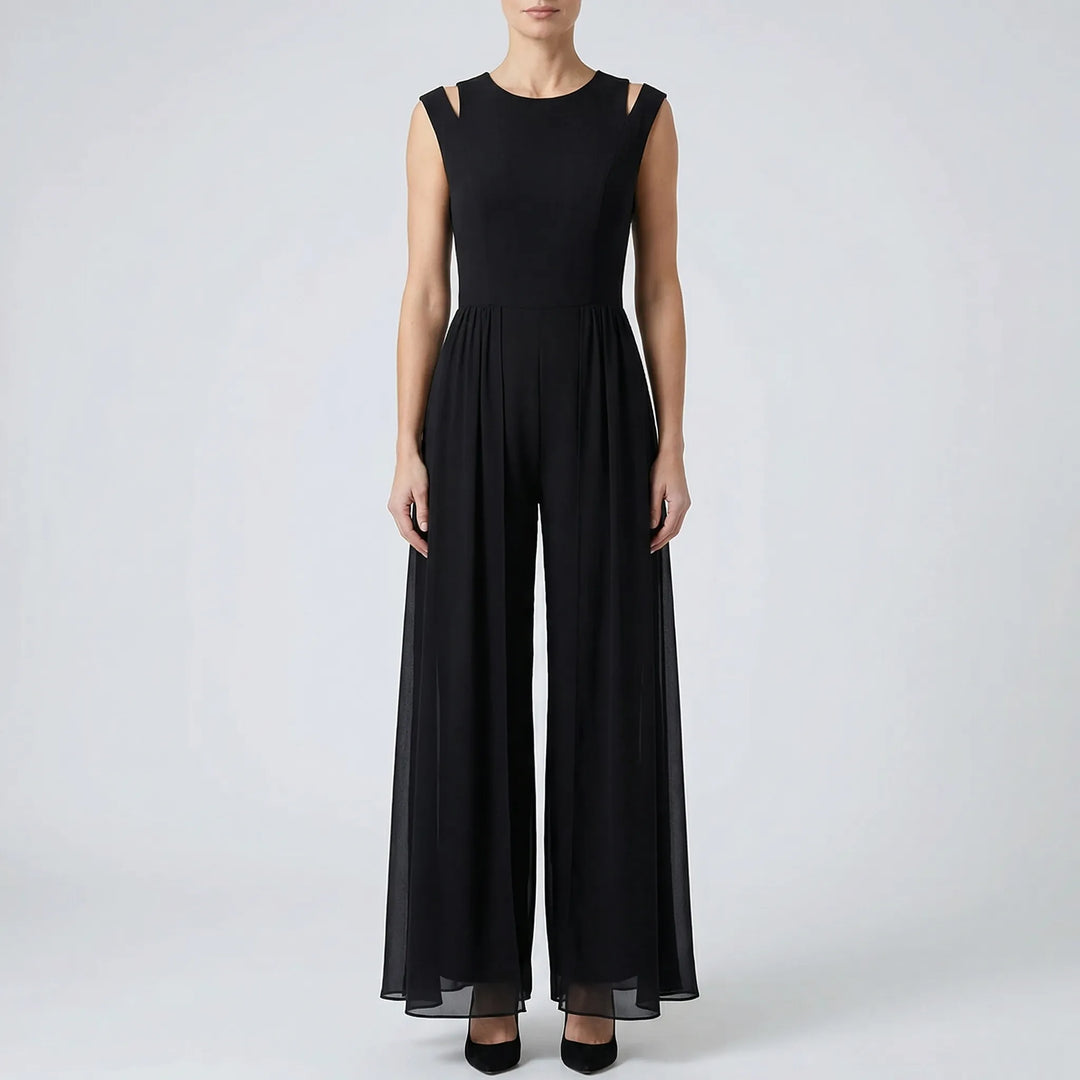 Sylvaine - Sleeveless Wide-Leg Formal Jumpsuit