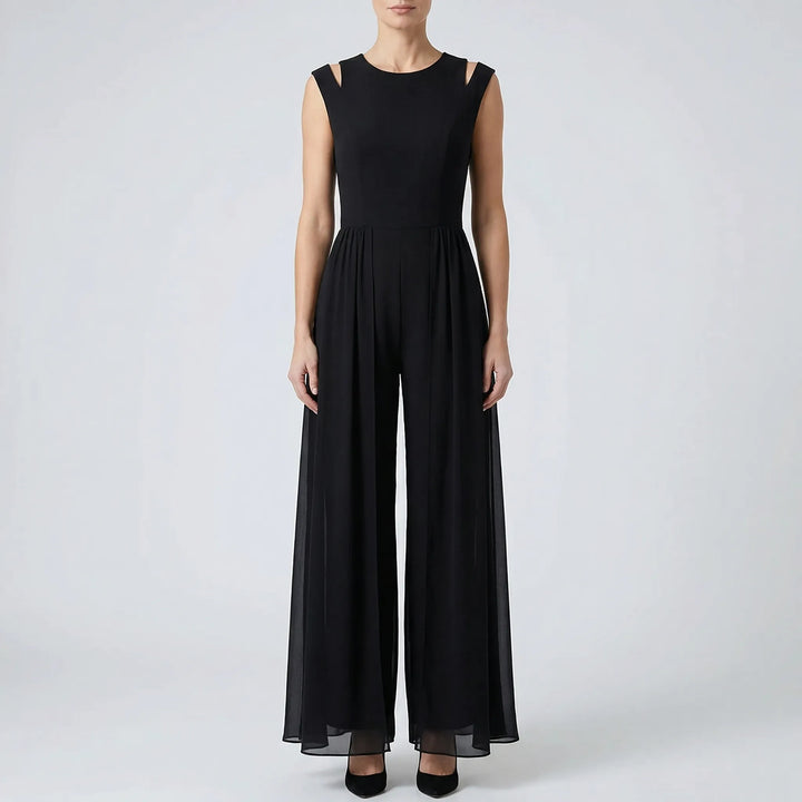 Sylvaine - Sleeveless Wide-Leg Formal Jumpsuit