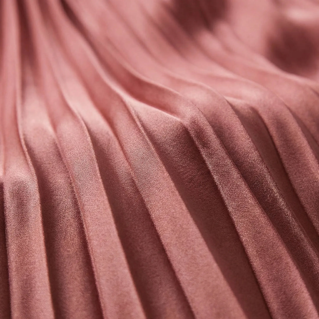 Sylvenne - Sleeveless V-Neck Pleated Midi Dress