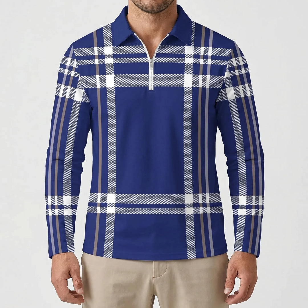 Tarnovex - Plaid Print Pullover Hoodie For Men