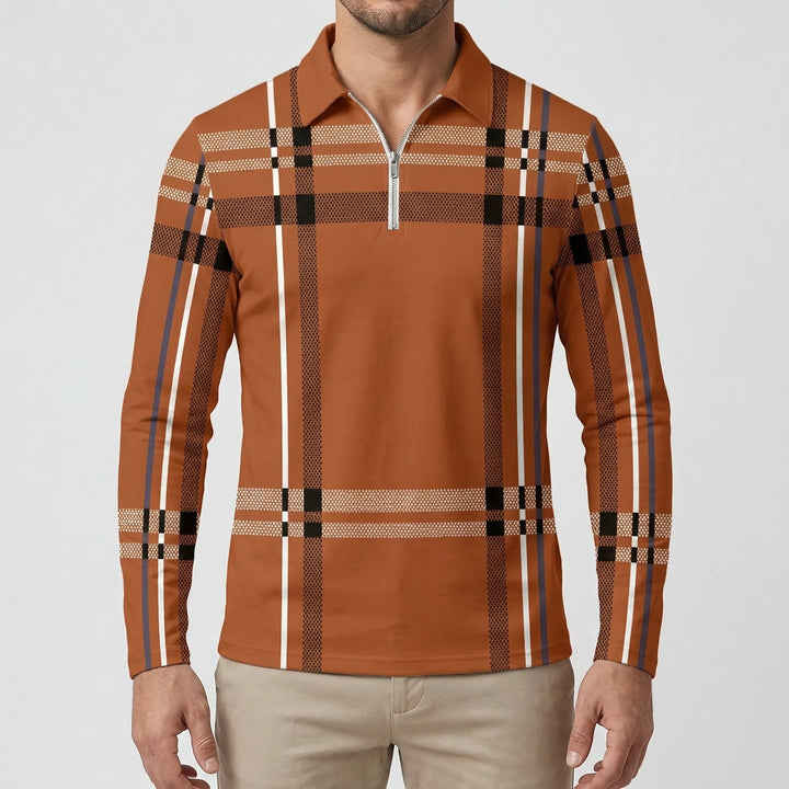 Tarnovex - Plaid Print Pullover Hoodie For Men