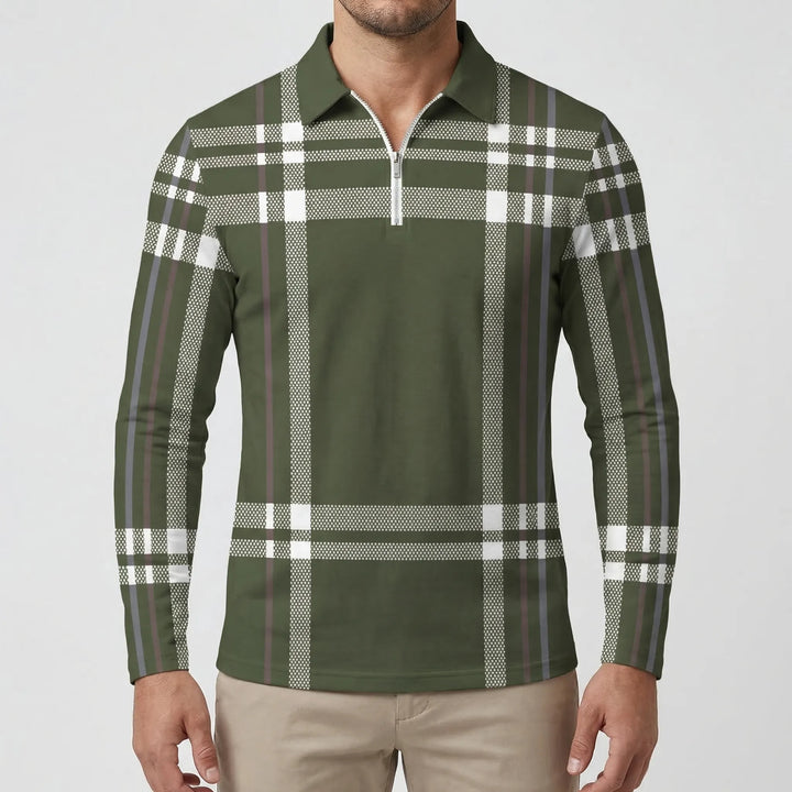 Tarnovex - Plaid Print Pullover Hoodie For Men