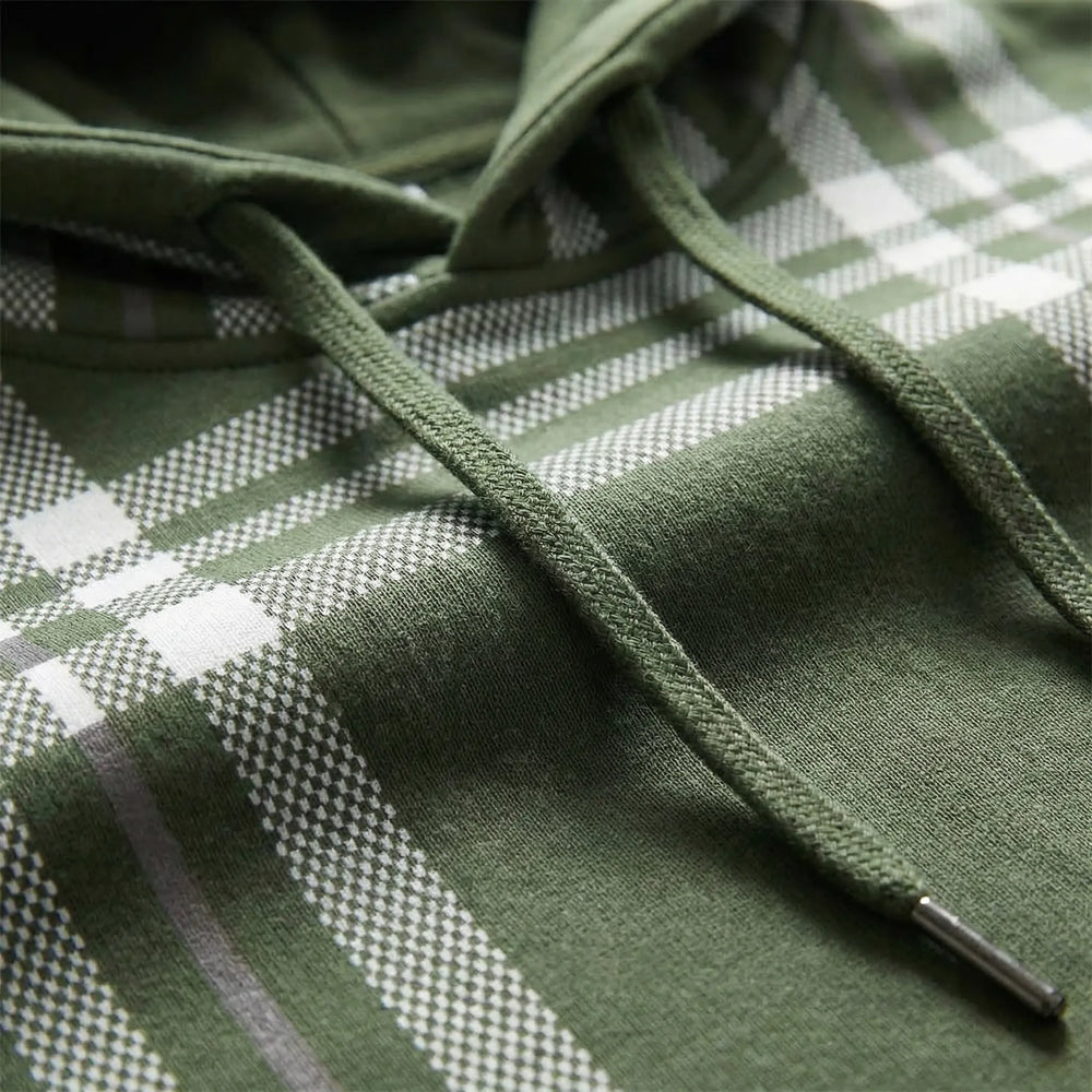 Tarnovex - Plaid Print Pullover Hoodie For Men