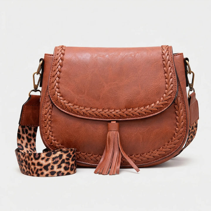 Tassova - Tassel-Detail Saddle Shoulder Bag