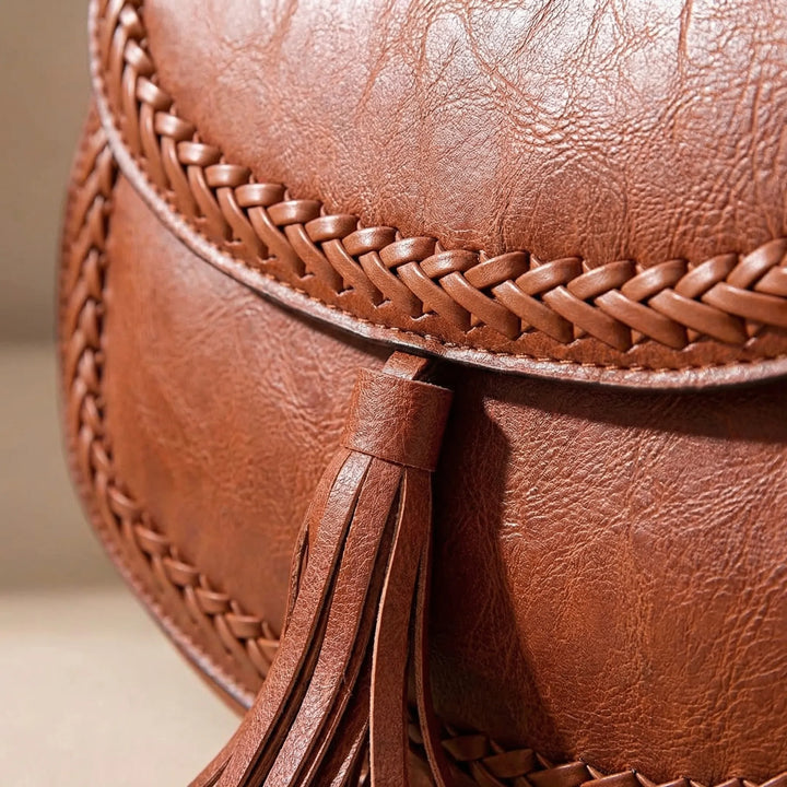 Tassova - Tassel-Detail Saddle Shoulder Bag
