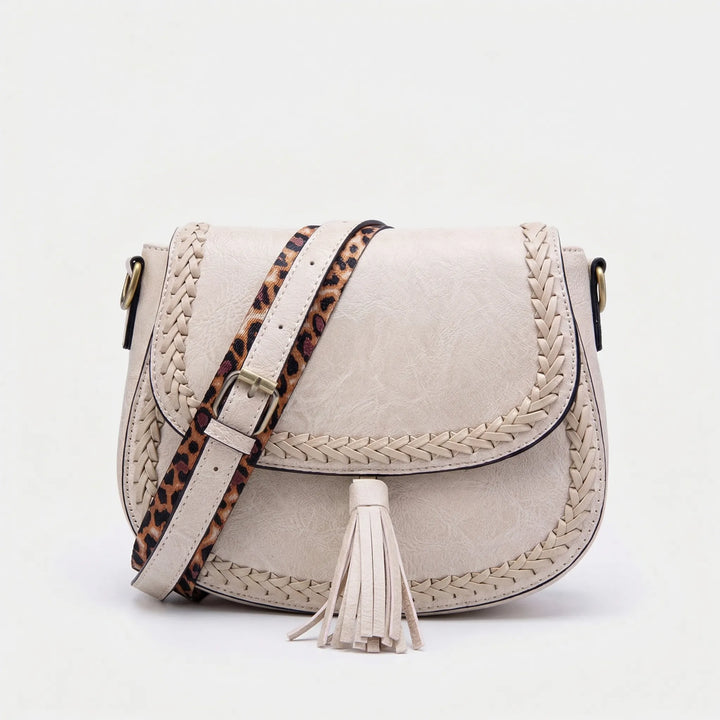 Tassova - Tassel-Detail Saddle Shoulder Bag