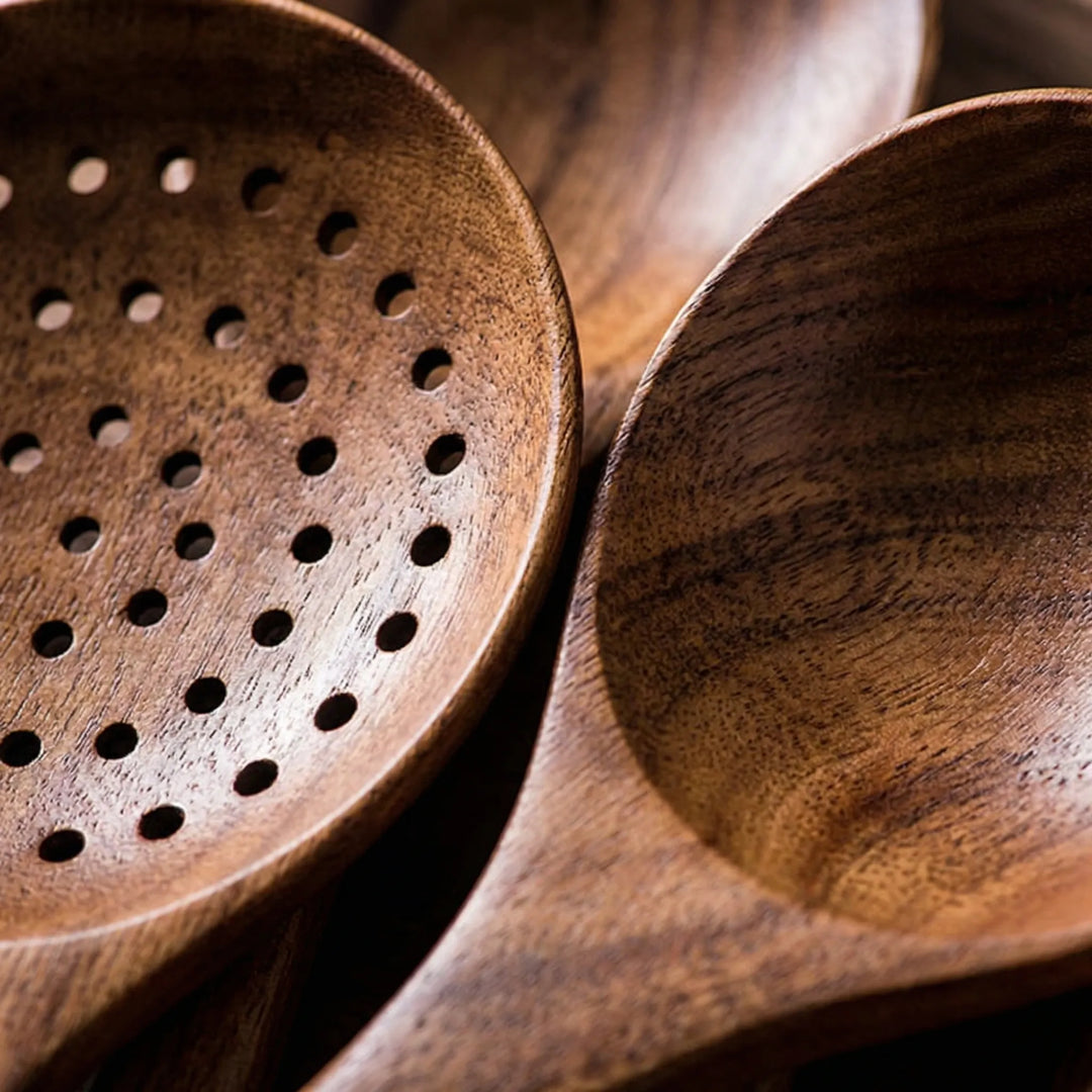 Teakivo - 7-Piece Handcrafted Wood Utensil Set