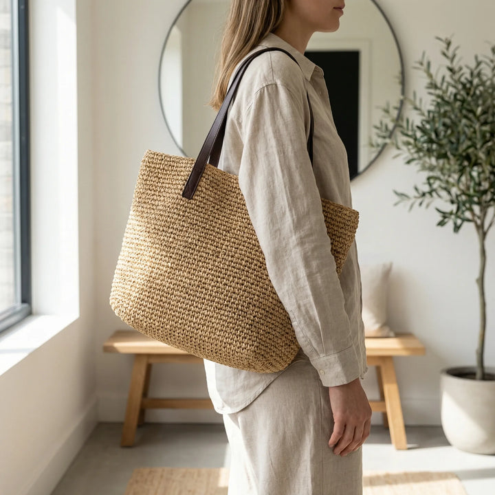 Textura - Woven Structured Large Tote Bag