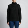 Kabelstickad Mock Neck Pullover Tröja för Kvinnor